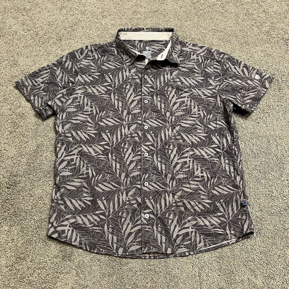 Kuhl Men's Casual Button Down Shirt - Leaf Pattern